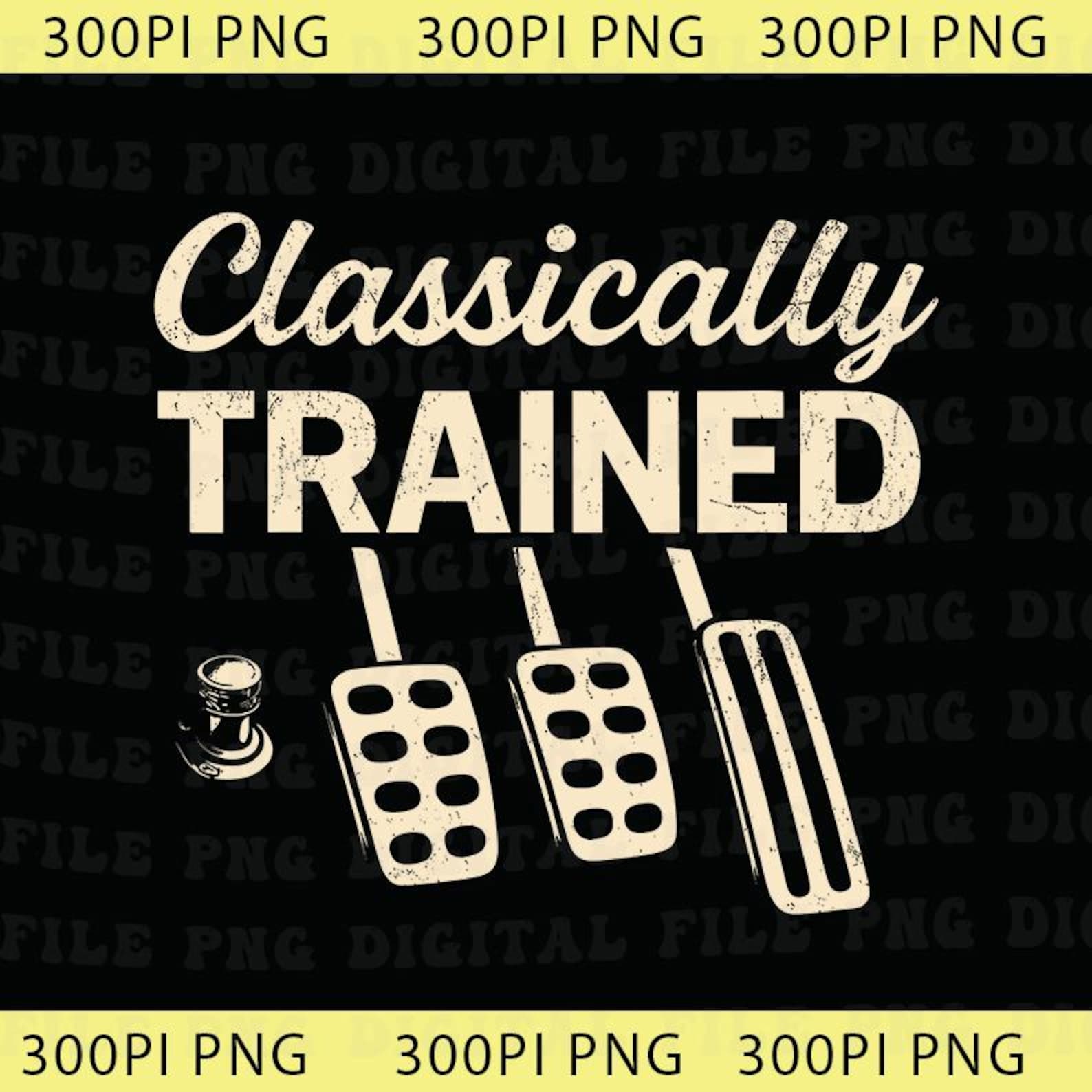 Classically Trained Manual Car Pedals Driving Humor Png, Stick Shift ...