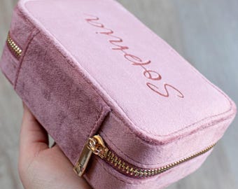 Velvet Jewellery Box | Necklaces Organiser | Jewellery Organiser | Personalised Jewellery Box | Jewellery Storage | Gift for Her