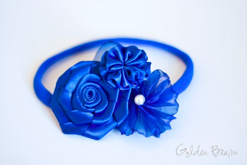 Flower Girl Headband Three Flowers Bouquet Handmade Headband Etsy UK