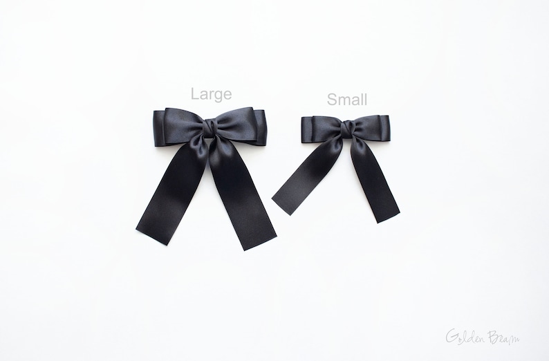 Flower Girl Bow, Long Tail Satin Bow Clip, Girls Satin Bow, Amanda Large Hair Bow, Children to Adult Hairbow, Bridal Hairpiece, Gift for Her image 5