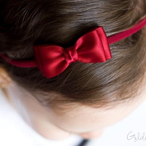 Baby Headbands, Hair bands, Headband, Flower Girl Headband, Newborn Headbands, Girl Headbands, Olivia Satin Bow, Golden Beam bild 11