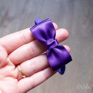 Baby Headbands, Hair bands, Headband, Flower Girl Headband, Newborn Headbands, Girl Headbands, Olivia Satin Bow, Golden Beam bild 12