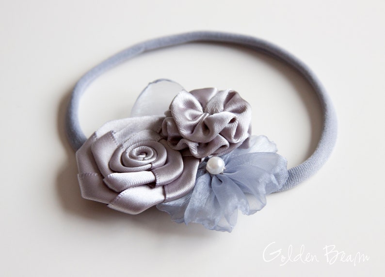 Flower Girl Headband Three Flowers Bouquet Handmade Headband Etsy UK
