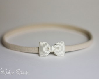 Baby Headbands, Hair bands, Headband, Girl Headbands, Flower Girl, Hairbands - Little Plain Grosgrain Bow - Golden Beam