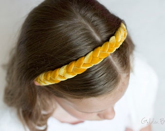 Gift for her, Velvet Braided Headband, Velvet Plait, Velvet Alice Headband, From 4 Years to Adults, Flower Girl Headband