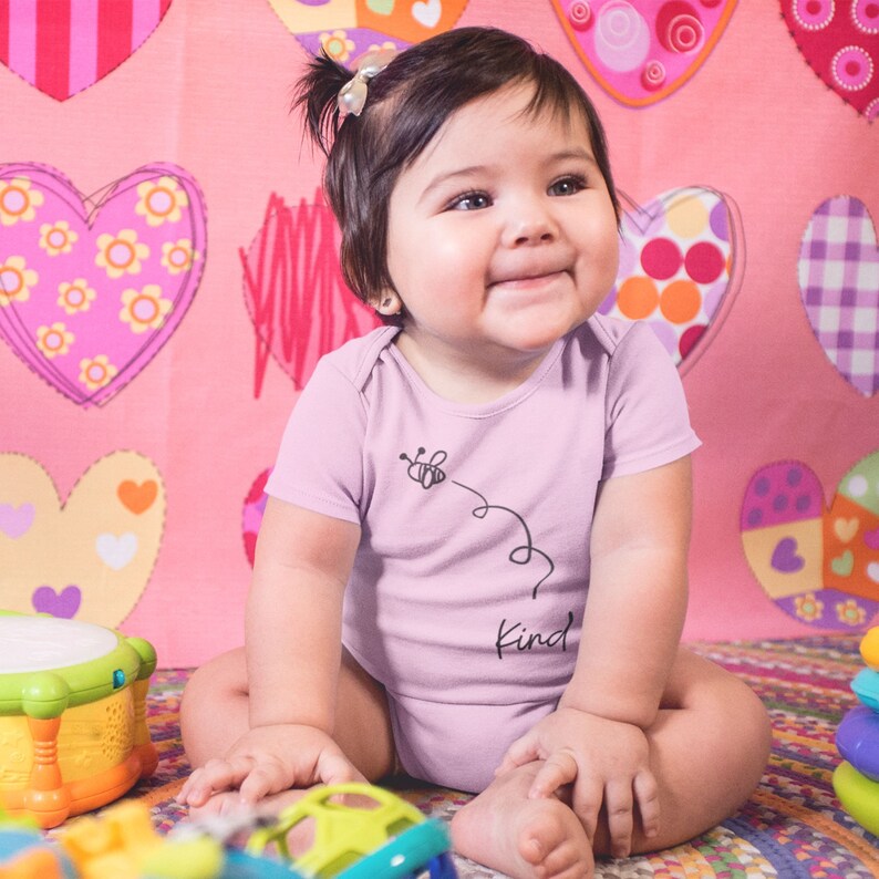 Pink Blue White Bee Onesie Be Kind Onesie Cute Baby Tee,Custom Bee Onesie Inspirational Baby Shirt Cute Infant BEE KIND ONESIE Bodysuit