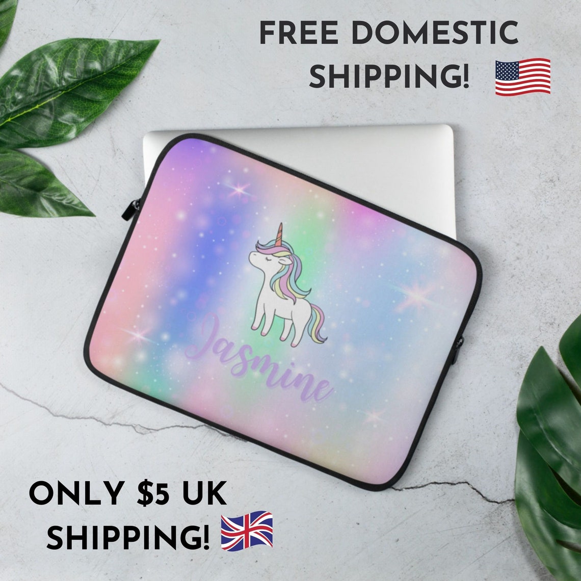 CUTE UNICORN Laptop Sleeve PERSONALIZED Unicorn Laptop Bag Etsy