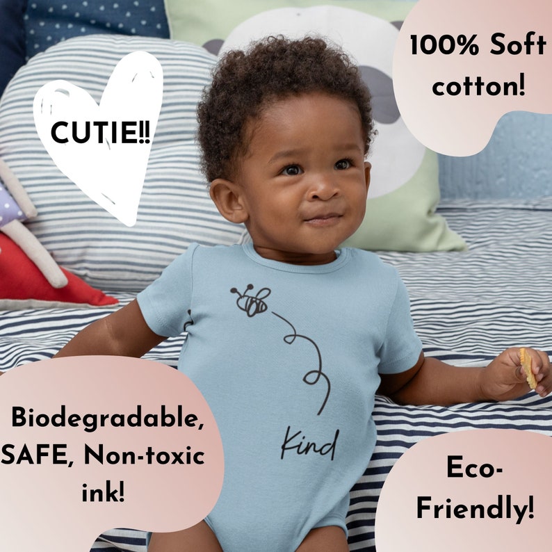 Pink Blue White Bee Onesie Be Kind Onesie Cute Baby Tee,Custom Bee Onesie Inspirational Baby Shirt Cute Infant BEE KIND ONESIE Bodysuit