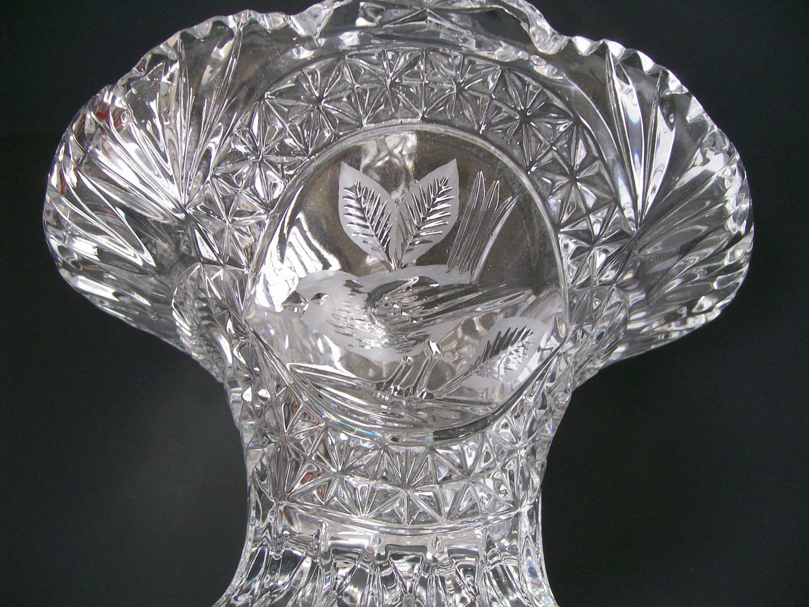 Lead Crystal Basket Hofbauer Byrd Bird Basket STUNNING Etsy