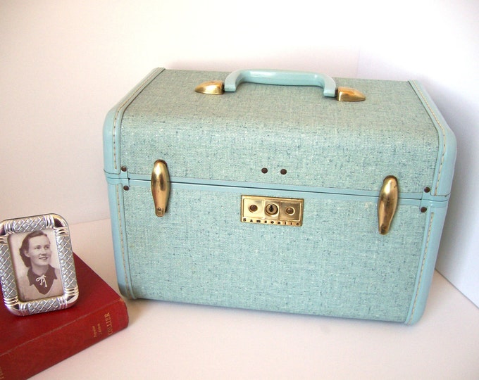 Samsonite Streamlite Train Case Blue Confetti With Key Etsy