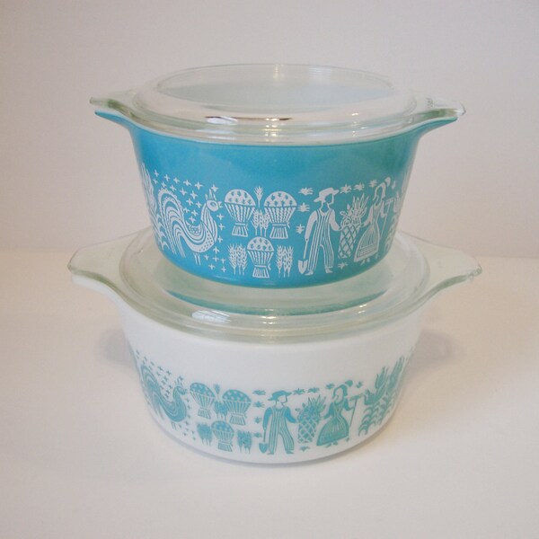 Vintage Pyrex Butterprint Cinderella Casserole Dishes