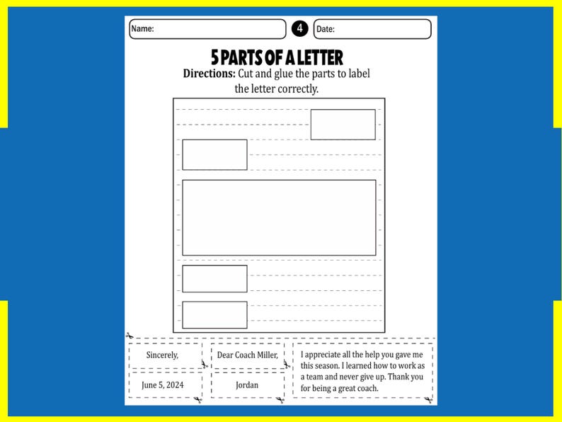 Letter Writing Kit, Cut and Paste Worksheets, Homeschool Activity (PDF ...