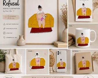 Breast Refusal Printable Poster | Motherhood Wall Art | New Mom Gift | You Are Seen Collection | Dear B Illustration | Digital Download