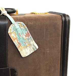 3 Map Fabric Luggage Tags Personnalisés Vintage, Groomsmen Gifts, Travel Suitcase Tag, Destination Wedding Gifts, Journey Men Accessoires