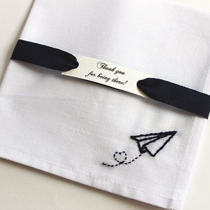 Aereo di carta Fazzoletto di nozze, fazzoletto sposo, regalo a lunga distanza per lui, Piazza tasca in cotone personalizzata