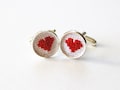 Valentine's Day Gift for Him, Cross Stitch Heart Cufflinks, Valentine Wedding Groom Gift, Groom Cuff Links, Cotton Anniversary Gift Cufflink product logo