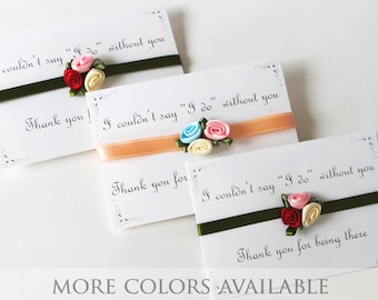 Set of 3 Will you be my Bridesmaid Proposal, Bridesmaid Chokers, Bridal Party Gift, Bridesmaid Corsage, Thank you for being my Maid of Honor