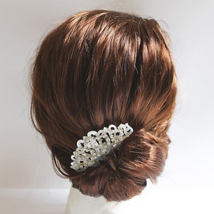 Mother of Pearl Rhinestone Bridal Hair Comb, Art Deco Hair Comb, Art Nouveau, Spanish Comb, Mantilla Veil Accessory, Wedding, Bride image 4