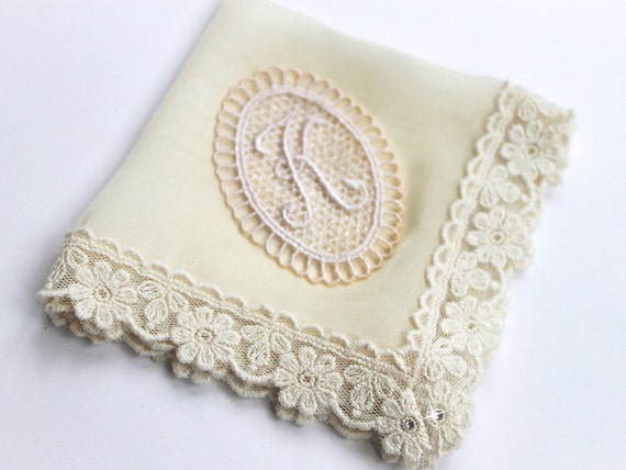 Monogrammed silk handkerchief deals
