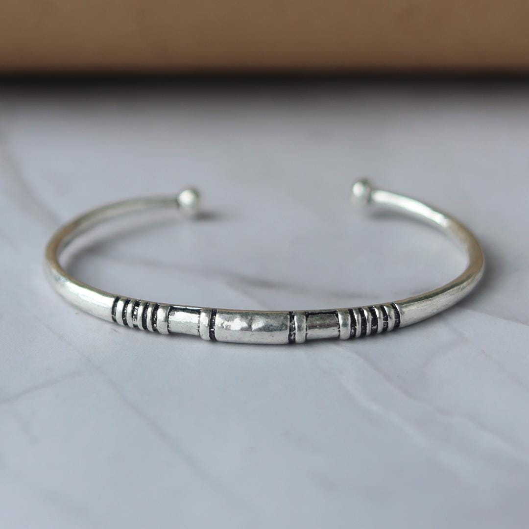 Silver Tuareg Bangle, 925 Sterling, Adjustable Open Cuff - Etsy