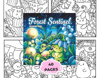 Fantasy Coloring Book PDF | Cute Forest Creature Coloring Pages | Cozy Kawaii Coloring Book | Magical Nature Coloring Book | Printable PDF