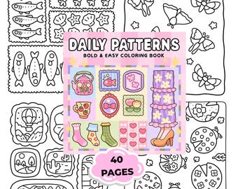 Pattern Coloring Book | Bold and Easy Pattern Coloring Pages | Cute Pattern Coloring Book for Adults | 40 Relaxing Coloring Pages