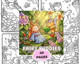 Fairy Coloring Book PDF – Cute Fantasy Coloring Pages | Kawaii Fairy Coloring Book | Bold & Easy Coloring | 40 Pages Printable