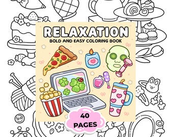 Self Care Coloring Book | 40 Cozy Relaxation Coloring Pages | Cute Stress Relief Coloring Book | Printable PDF Download
