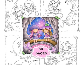 Fantasy Coloring Book | Cute Fairy & Magical Creature Coloring Pages | Kawaii Fantasy Coloring Book | 30 Cozy Fantasy Coloring Pages