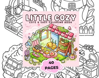 Cozy Coloring Book Printable PDF, Cute Kawaii Cozy Home Coloring Pages, Relaxing Coloring Book for Adults & Teens, Easy Comfort Coloring
