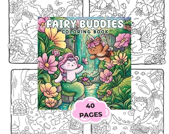 Fairy Coloring Book PDF | Cute Fantasy Coloring Pages | Cozy Kawaii Fairy Coloring Book for Adults & Teens Printable