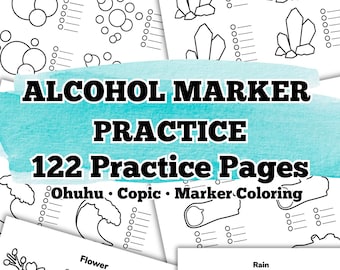 Alcohol Marker Practice Workbook – 122 Blending & Coloring Exercises, Beginner Friendly Practice Pages for Ohuhu And Copic