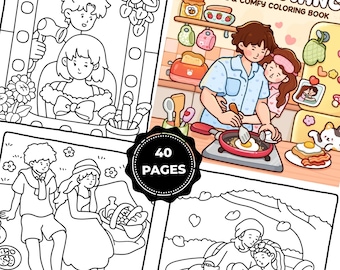 Romantic Coloring Book for Adults – Cute Cozy Couple Coloring Pages, Love & Self Care Coloring Book, Kawaii Relaxing Coloring Pages PDF