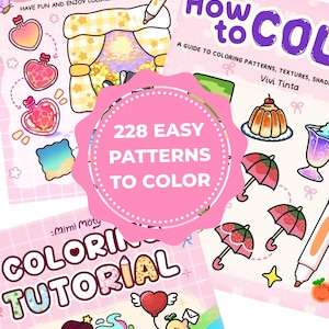 Alcohol Marker Practice Workbook – 228 Easy Patterns to Color, Cute Doodles Coloring Pages for Beginners (Ohuhu & Copic)