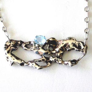Blue Topaz Sterling Silver Pendant Necklace