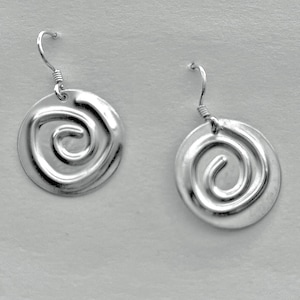 Silver Disc Dangle Earrings