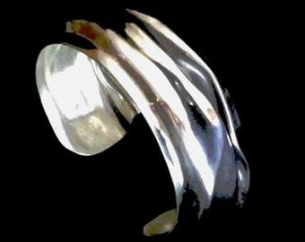 Wide Sterling Silver Cuff Bracelet