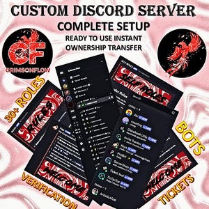 Fully setup Discord Server Ready to use | instant ownership transfer | The CRIMSON FLOW by ArtistiAfzal