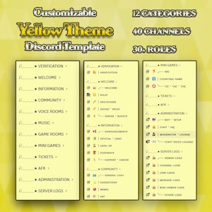 Community Discord Server Template Yellow Theme