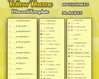 Community Discord Server Template Yellow Theme