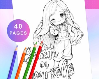 Shine Bright, Girl — Motivational Coloring Book for Teen & Tween Girls (40 Pages, Digital Download)