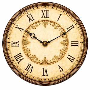 Vintage Roman Numeral Clock Face – Digital Sublimation Download (30cm PNG)