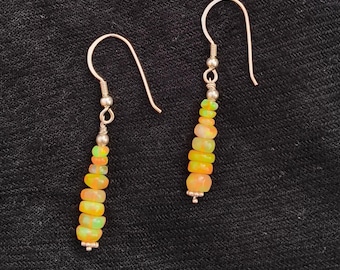 Silver Ethiopian Opal Earrings