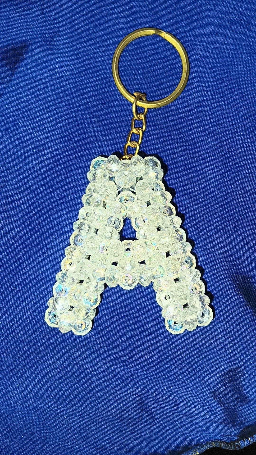 Personalized Handmade Beaded Letter Keychain - Etsy