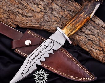 Supernatural Ruby's Knife Replica: Stag Antler Handle with Free Leather Sheath | Cosplay Prop