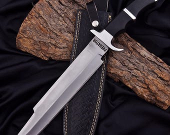 Handmade Predator Movie Replica Knife with free Leather Sheath
