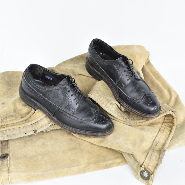 Vintage Hanover LB Sheppard Signature Long Wingtip Oxford Dress Shoes Mens 7 - 8