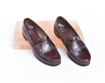 Vintage GH Bass Penny Loafers Burgundy Leather Womens 5