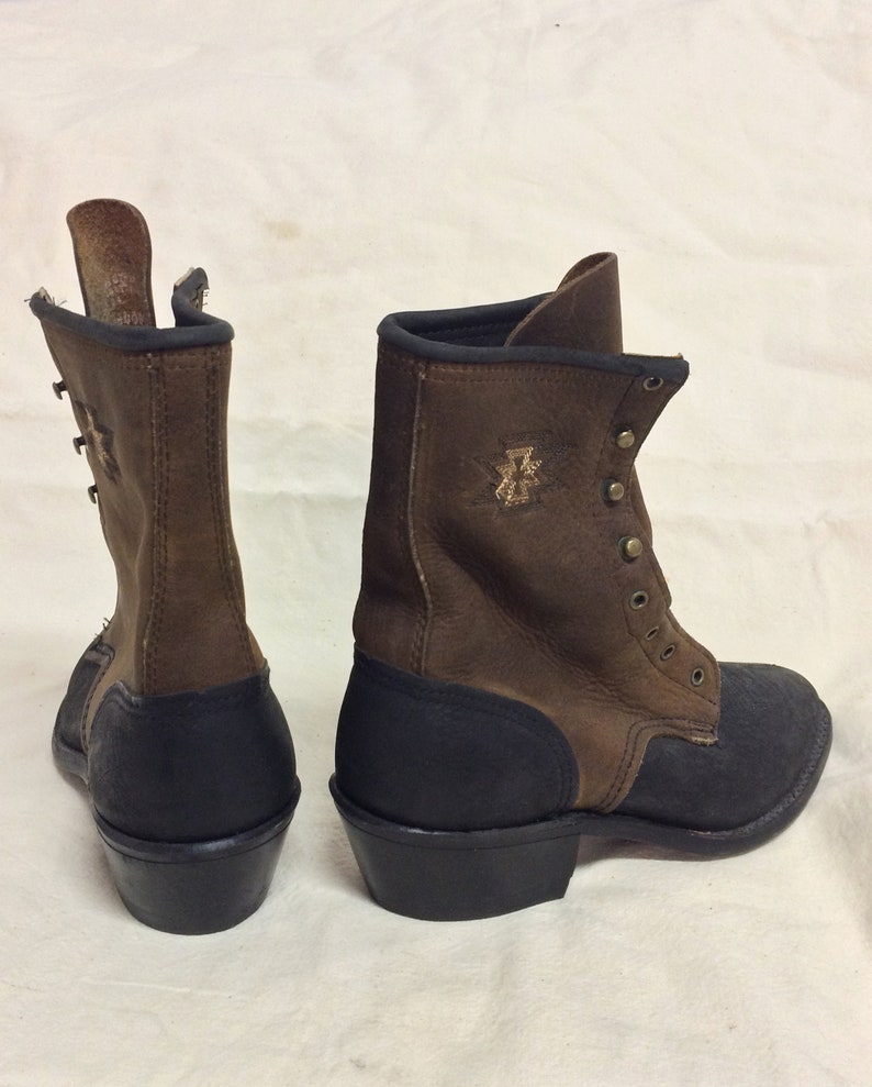 2 tone leather boots