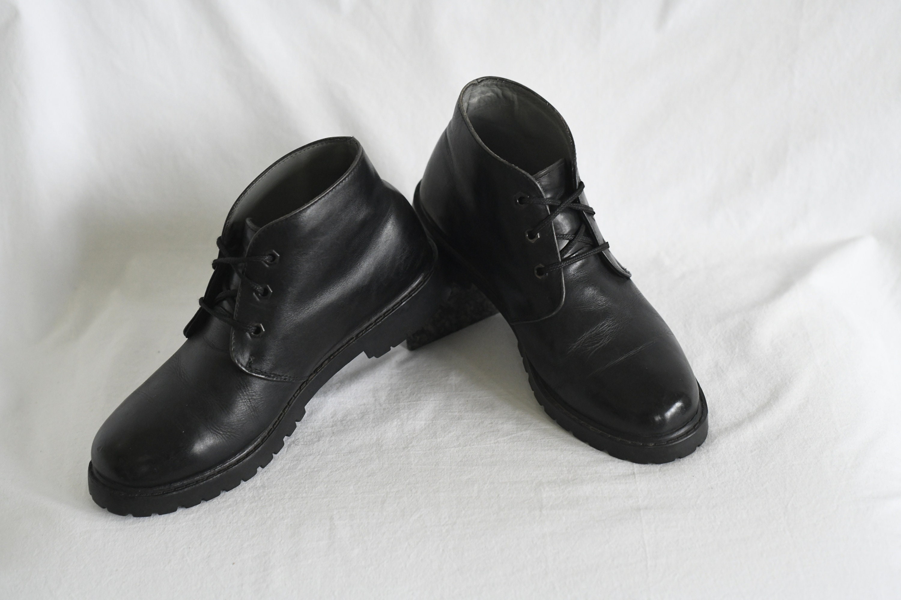 Buy Vintage Fila Black Leather Ankle Boots Mens 9 ITEM G 51 Online in India Etsy